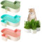 NIDONE Cat Grass Planter, Capacity Cat Grass Kit,Cat Grass Seed Sprout Trays, 3Pcs Soil Free Cat Grass Growing Kit Double Detachable Cat Grass Seed Tray Pp Seed Sprouter Tray Cat Grass Box
