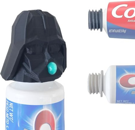 TUBECAPZ Lustiger Darth Vader Zahnpasta-Topper und Spender, inklusive 2 x Adapter für Crest & Colgate Tuben, lustiges Geschenk für Kinder und Erwachsene