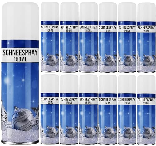 My-goodbuy24 12 x Kunstschnee - Spraydose 111ml mit Dekoschnee - Schneespray zum Dekorieren zu Weihnachten - Fensterspray Spühschnee - Künstlicher Schnee für die Fenster