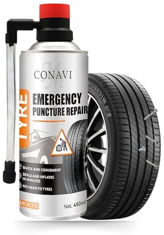 Conavi Emergency Tyre Repair Foam – Instant Puncture Sealant Spray for Car, Bike, Motorbike & Scooter | Quick Fix for Flat Tyres | No Tools Needed | 450ml
