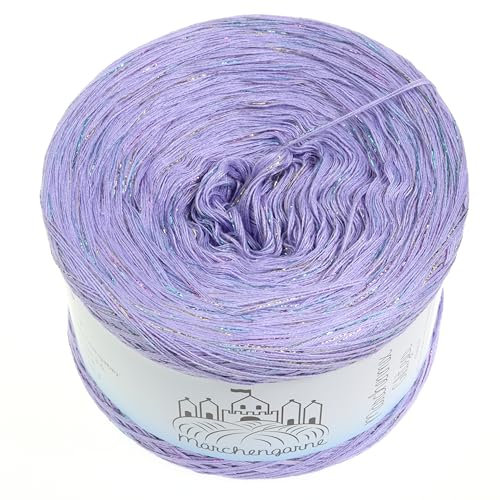 Bobbel Wolle Uni + Multicolour Glitzer 300g - 1140m 4Fach Farbverlaufsgarn Größe Strickwolle Häkeln (Krokus Multicolour Glitzer)