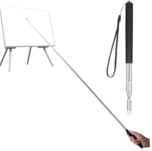 Gjinxi Zeigestab Ausziehbar Lehrer Versenkbare Zeiger mit Handschlaufe Teleskopzeiger Unterricht Im Klassenzimmer Lesen Einziehbarer Whiteboard Zeiger Ausziehbarer Präsentationszeiger Präsentationen