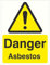 Gefahr Asbest Warnschild Dekoschild Metall Deko Blechschild Vintage-Dekoration Blechschild Für Garage Badezimmer Pub M