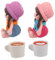 TOYANDONA 4 Stück Miniaturpuppen Ornamente Kaffeetassen Kaffeebecher Puppenhaus Miniatur Weihnachts Schneeoberteil Latte Kaffeegetränk Puppenhaus Pommes Frites Puppenkaffee Harz