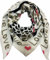 XL Dreieck Strickschal Herz Leopard Frühling Schal 100% Baumwolle Made in Italy Fashion Tuch Dreieckschal Stola Herbst Frühling Tuch Leo Love is Love Happy (BeigeSchwarz)