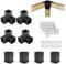 Kit complet de raccords d'angle - Pour poteau - Pergola - 100 x 100 mm - Poteaux en bois - Pour toit de terrasse et jardin (4 + 4 autoportants)