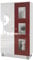 Vladon Vitrine Denjo, Made in Germany, Standvitrine mit 2 Türen und 3 Glaseinsätzen, Weiß matt/Weiß Hochglanz (71 x 129 x 35 cm)