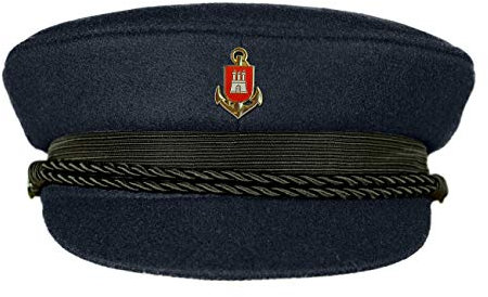 MADSea Elbsegler Premium Tuch Pin Hamburg Anker dunkelblau, Größe:60, Pins:HH Wappen Anker