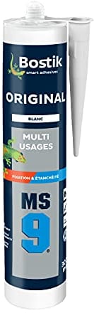 Bostik MS9 Original - Mastic de Fixation et Étanchéité - Colle et Joint - Formule MS Polymères - Intérieur/Extérieur - Couleur : Transparent - 1 Cartouche 300 ml