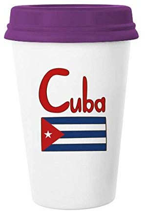 Taza de café con diseño de bandera nacional de Cuba, color rojo y azul