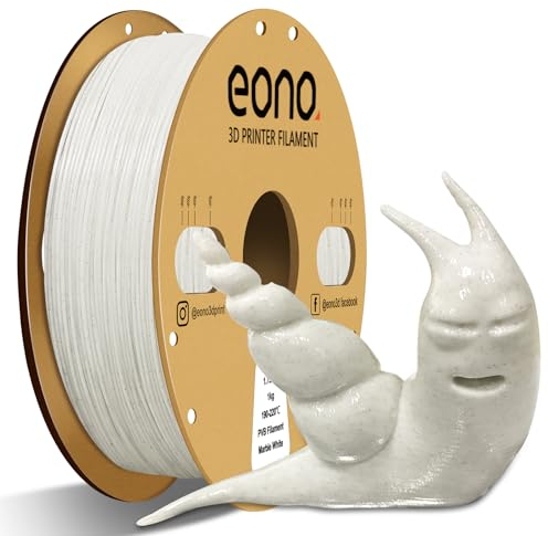 EONO PVB 3D Drucker Filament 1.75mm 1KG Hochglanz Oberfläche durch Alkoholpolitur Alternative zu PLA Für FDM Drucker & Designmodelle, PVB Flammpunkt Weiß