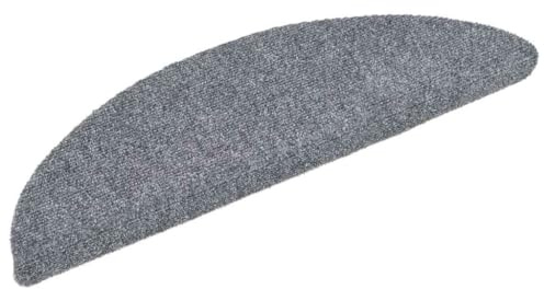 vidaXL Stufenmatten Selbstklebend 5 STK. 56x17x3 cm Hellgrau Halbrund