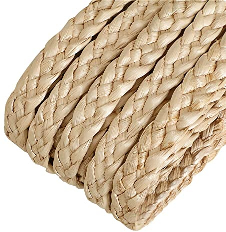 Typha - Cuerda trenzada de paja para plantas, hecha a mano, para manualidades, material para el hogar, muebles rurales, decoración de sillas (ancho 1,5-1,8 cm)