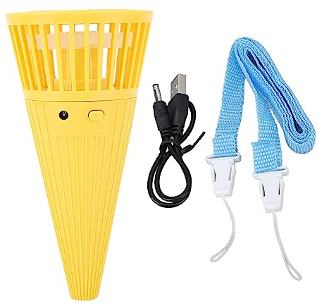 Tnfeeon Mini Handheld Fan Cone Fan Powerful for Office (Yellow)