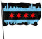 Chicago City Flagge, doppelseitige Gartenflagge, 6 x 90 cm, für den Außenbereich, Hof, dekoratives Banner, schwarz