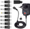 Polarité Réversible 12W Adaptateur Secteur Universel AC à DC 3V 4.5V 5V 6V 7.5V 9V 12V 1A Transformateur d'alimentation à Découpage avec 9 Connecteurs DC pour électroniques Ménagers, 1000mA Max