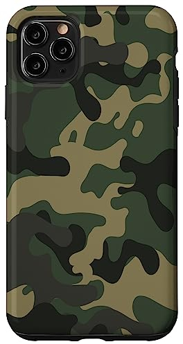 Hülle für iPhone 11 Pro Max Camouflage Muster Grün Lustige Khaki Olive Tarnung