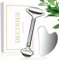 PQETBV Edelstahl Gua Sha Stein Set, gesichtsmassagegerät, für Kieferformung & Schwellungsreduktion Hautpflege Geschenk (Silber)