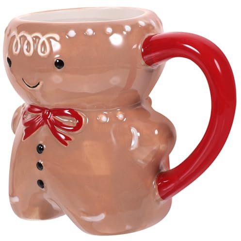 DRESSOOS Taza De Hombre De Jengibre Taza De Chocolate Caliente Taza De Café De Porcelana Tazas y Tazones Navideños Taza De Café Expreso De Navidad Cacao Café De Personaje Dulce Cerámica