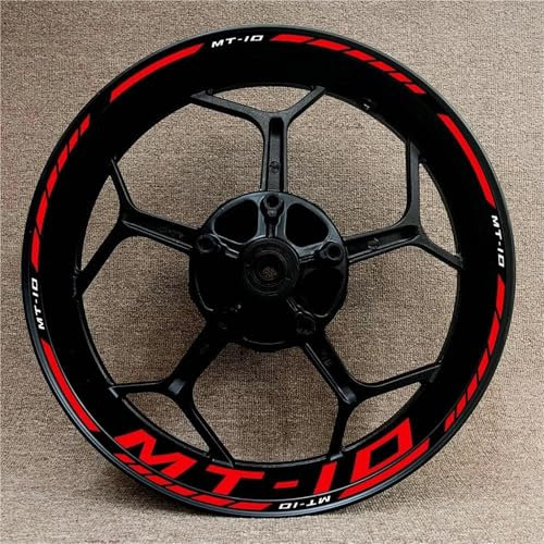 SQNYDH Adesivi per Cerchi Moto Adesivi per Cerchi per Yamaha Mt10 MT-10 MT 10 17 Pollici Strisce Riflettenti Cerchi Decalcomania(Colore20)