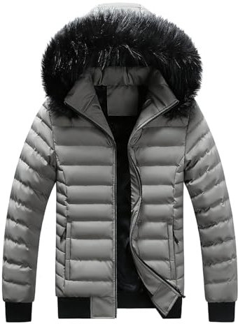 BASHAMAN Jacke Herren Persönlichkeit Mit Kapuze Trend Outdoorjacke Herren Jugend Mode Urban Baumwolle Jacke Herren Casual Verdicken Warm Kältejacke Herren E-Khaki 4XL