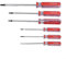 Juego de destornilladores triangulares de acero al cromo vanadio de 6 piezas, rojo y plateado, TA1,8 mm a TA4,2 mm, para electricistas y mecánicos