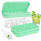 Bac à Glacon - 56 Moule à Glacon Silicone - Moule Glacon Silicone, Plateau à Glacons avec Couvercle, pour Boissons Fraîches, Cocktails, Fruits (Vert)