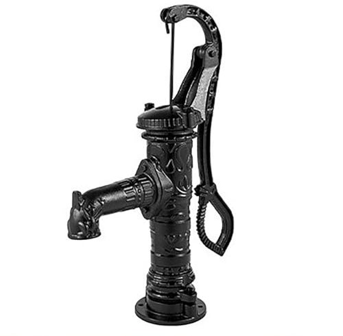 Elitix Hand Well Pump Antique Well Hand Pitcher Pump for Outdoor, Decoration Old Fashioned Deep Well Faucet, Boost Groundwater Fountain Faucet Can Irrigation(Black)
