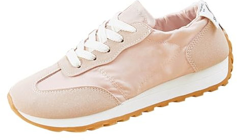 DFSDJEUW Sommerschuhe Damen Sale Sneaker Damen Leichte Schnürer Fitness Sportschuhe Atmungsaktiv rutschfest Fitnessstudio Turnschuhe Bequem Orthopädische Warehouse Deals Angebote Rosa 37