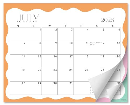 S&O Modern Wavy Magnetic Fridge Calendar from July 2025-Dec 2026 - Tear-Off Refrigerator Calendar to Track Events & Appointments - 18 Month Magnetic Planner for Fridge for Easy Planning-8x10 in.