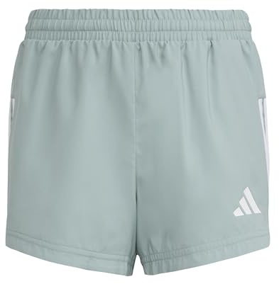 adidas Girl's Train Essentials 3-Stripes Shorts, Wonder Sage/White, 11-12 Years