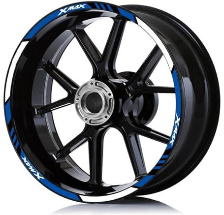 CYDJML Set di Adesivi per Pneumatici Adesivi per Cerchi Moto, Adesivi Catarifrangenti Notturni per Yamaha Xmax 300 XMAX300 X-MAX300 Adesivi Decorativi Adesivo per mozzo Ruota(Colore 1)