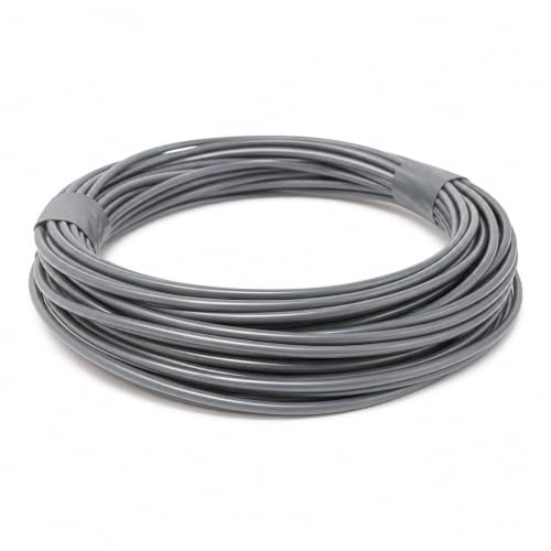 Dun-Bri 1.0mm² Single Core Thin Wall Automotive Cable, Grey, 100m, Stranded Copper PVC Wire for 12V/24V Vehicle Wiring