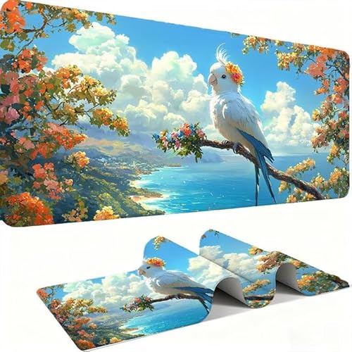 Tier Landschaft Mauspads, Mauspad XXL 60x30CM Gaming, schreibtischunterlage Gaming Tastatur Matte, Große Schreibtisch Matte, Großer Erweiterter Schreibtisch Schutz Für Home Office Studium j0xk-78