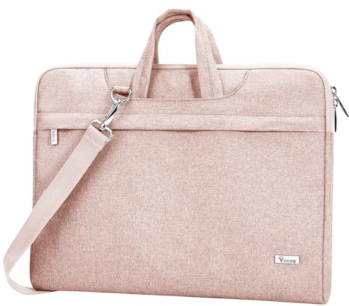 Voova 15-15.6 inch Laptop Shoulder Bag Laptop Sleeve, Computer Bags | Compatible with Pro 16 inch, HP, Dell, Lenovo, Asus, Side Open Messenger Bag with Handle Removable Strap