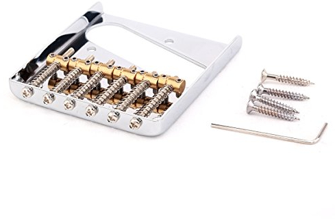 Musiclily 54mm Telecaster Steg mit 6 Saitenreiter für Tele Style Gitarre, Chrom