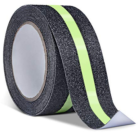 ONTWIE Glow in the Dark Grip Tape, 5cm x 5m Anti Slip Tape | Luminous Green Glowing in The Dark Tape, High Traction Strong Grip Abrasive, for Stairs, Steps, Decking