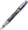 Xezo Urbanite Fountain Pen, Medium Nib. Retro Blue, Black, and Cream Colors with Chrome Plating. Limited Edition and Serialized. No Two Alike