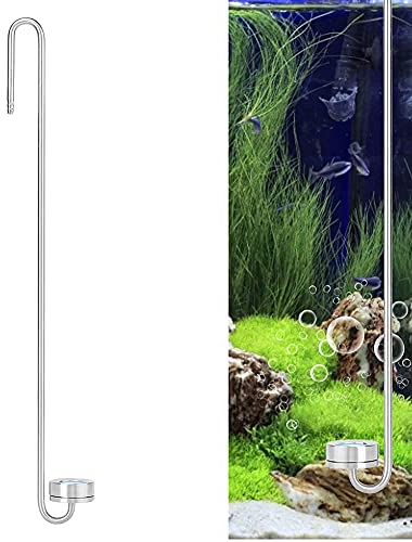 Pssopp Edelstahl CO2 Diffusor Kohlendioxyd Diffusor Zerstäuber CO2 Zerstäuber Blasenzähler mit U-förmigem Verbindungsrohr für Aquarium Pflanzen (40cm)