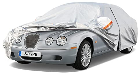 Kayme Autoabdeckung Wasserdicht Atmungsaktiv Passend für 1998-2007 Jaguar S-Type, Vollgarage Autoplane für Regen Sonne Staub Schutz, Auto Abdeckplane Faltgarage Abdeckung im Winter(3-7 Tage liefern)