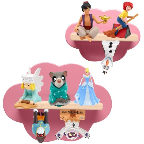 OPERMAXER Tonie Regal Wolke für 12-16 Figuren, 2er Set TonieRegal für Toniebox & Tonies Hörfiguren, Jungen und Mädchen | Perfekte Figuren Aufbewahrung im Kinderzimmer (Rosa)