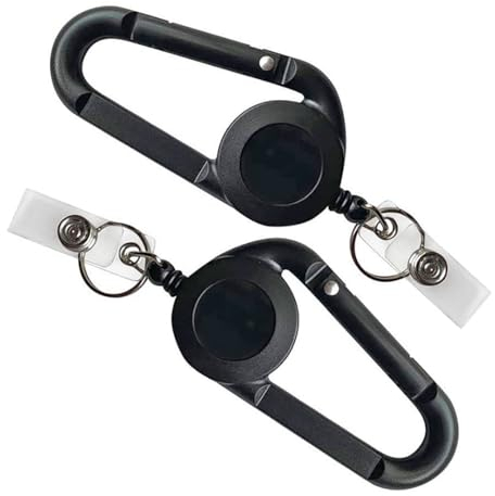 SZWLJ Schlüsselanhänger Ausziehbar,65cm Schlüsselband Ausziehbar,2 Einziehbarer Schlüsselanhänger,Ausweis Jojo,für Ausweishalter Ausziehbar,Kartenhalter Ausweis,Schlüsselband mit Karabiner (Schwarz)