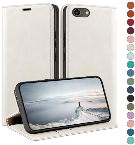 HUOUH for iPhone SE 2022/7/8/SE 2020 4,7 Wallet case with RFID Blocking PU Leather,Credit Card Holder,Flip Folio Book Phone cases Shockproof Cover Women Men for Apple 7 case White