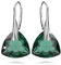 Ohrringe Silber 925 Hängend für Damen Ohrhänger Hängeohrringe mit Triangel Kristallen Dreieck Stein 12 Geburtsstein Schmuck für Sie Ohrringe Mädchen Geschenk Muttertag (05-Mai - Emerald)