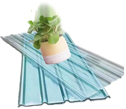 SHUDONGDEN GFK Wellblech,Isolierende Welldachplatten, GFK Tageslichtpaneele, 1,2 mm Stegplatten Dachblech, for Carport und Gewächshaus, UV-beständig/regensicher(7pcs,1mm-0.9 * 1.8m/35 * 71in)