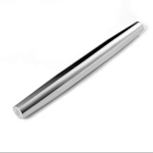 1 Stück, Nudelholz, Teigroller Pin, Französisches Nudelholz, Nudelholz Edelstahl Teigroller, 304 Nudelholz aus Edelstahl, für Pizza Brot, Gebäck, Teig, Knödel, Tortilla, Brot(32.5 X 2.5cm).