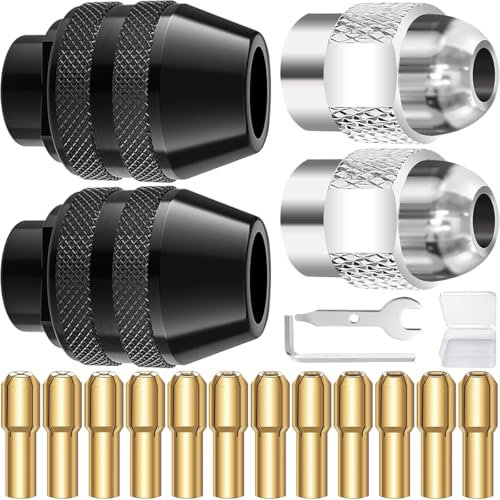 EATBALE 4486 Mandrino multiplo Accessori del set, Mandrino M7, Pinze in ottone Punta per trapano elettrico 0,8-3,2 mm, 4485 dado in metallo Senza chiave Utensile rotante per Dremel 7700 3000 4000 8200