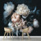 Papier Peint Photo Wallpaper Mural,3D Panoramique Murale Pivoine Blanche Fleurs, Papier Peint soie 300×210 cm, pour Salon, Chambre Enfant Décoration Murale