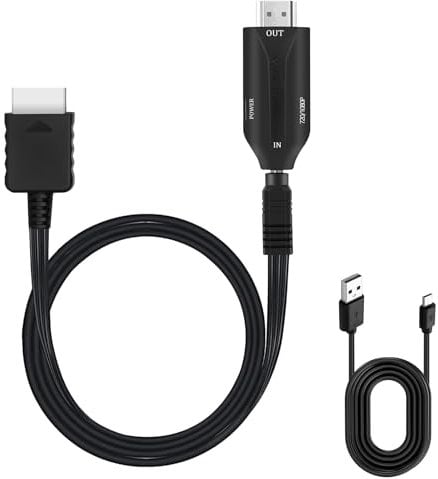 AXFEE Adattatore HDMI per PS2, HD Multimedia Interface Cavo di Collegamento HD, Plug And Play, Adattatore Convertitore, per PS2 Slim PS2-1M