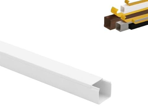 Moulure électrique adhésive 20x20mm, 1m, Blanc, Lot de 10